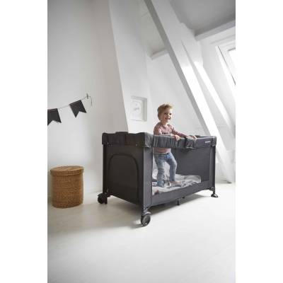 Łóżeczko turystyczne dla dzieci Koelstra T5 Luxe 2-poziomowe - szare