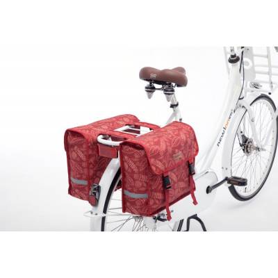 Podwójna sakwa torba rowerowa na bagażnik Newlooxs Forest Fiori Double Red