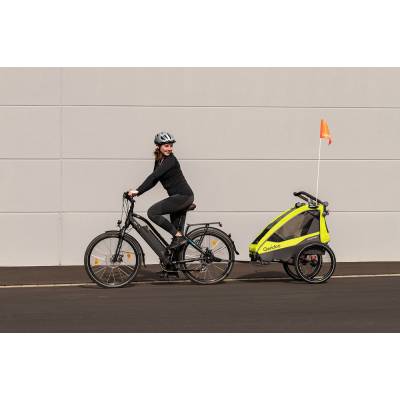 Przyczepka rowerowa, wózek Qeridoo Sportrex1 Lime Green dla jednego dziecka Model 2023