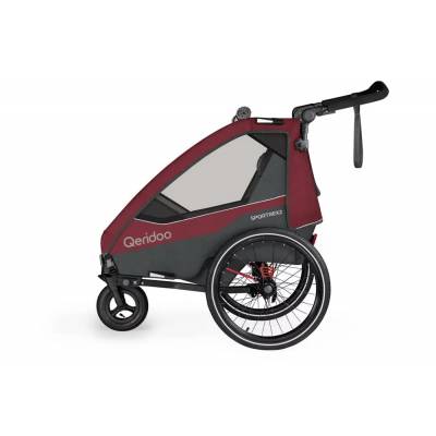 Przyczepka rowerowa, wózek Qeridoo Sportrex2 Cayenne Red dla dwójki dzieci