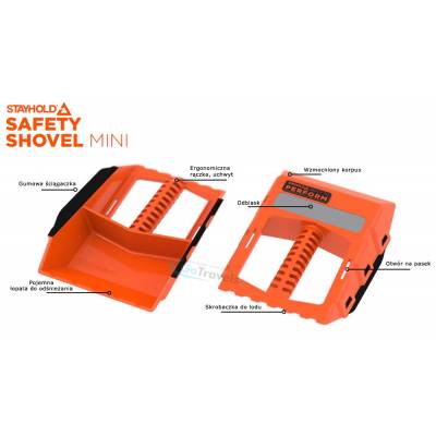 Łopata do śniegu, skrobaczka, ściągaczka do szyb 4 w 1 STAYHOLD SAFETY SHOVEL MINI