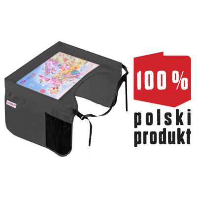 Bezpieczny stolik podróżnika TULOKO  z mapą Polski - Niebieski