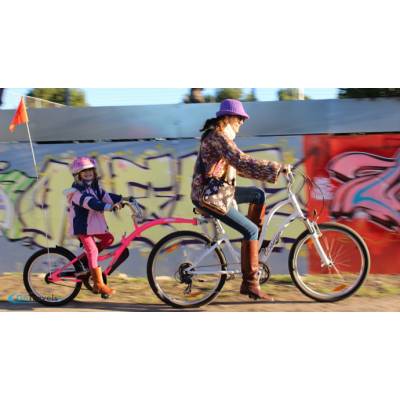 Rower doczepiany hol rowerowy dla dzieci WeeRide Co-Pilot różowy