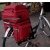 Sakwa rowerowa na bagażnik duża 3 komorowa czarno - czerwona 45 litrów